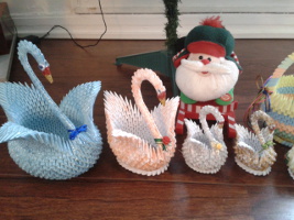 Several swans and sizes